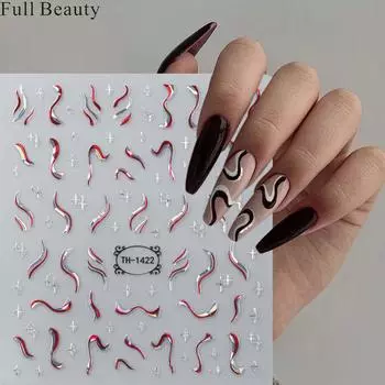 Французские наклейки для ногтей, наклейки для дизайна ногтей, красочные слайдеры, декор для маникюра