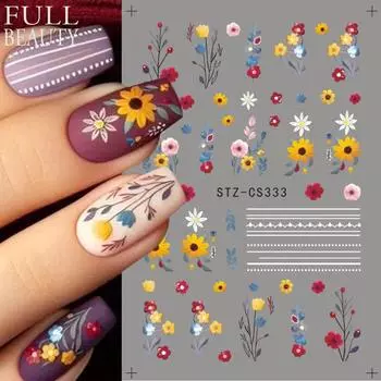 Французские наклейки для ногтей, наклейки для дизайна ногтей, разноцветные слайдеры, декор для маникюра, зима