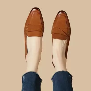 Французские остроносые британские ретро-лоферы для женщин 34 чёрный