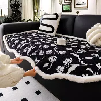 Французские подушки для дивана, дивана, сиденья неправильной формы, чехол из синели, универсальный нескользящий бархатный чехол для четырех сезонов, полотенце 90*90cm