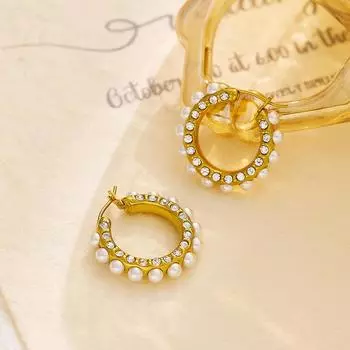 Французские простые серьги-ветры золотистый