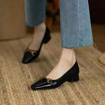Французские простые туфли-одиночки 2024 года, весна, новые универсальные туфли с неглубоким носком и мягкой подошвой, темпераментные, с острым носом, модные туфли на плоской подошве 34 абрикосовый