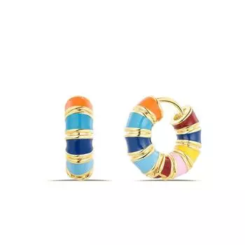 Французские ретро цветные круглые серьги-пряжки женские легкие роскошные нишевые дизайн красочные летние серьги