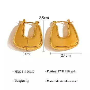 Французские ретро легкие роскошные универсальные серьги из титановой стали высокого класса Sense Niche из нержавеющей стали простые геометрические средневековые серьги