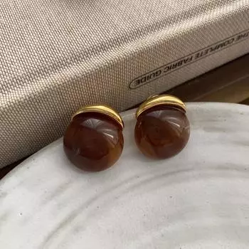 Французские ретро нерегулярные геометрические темпераментные серьги-гвоздики премиум ретро дизайн смоляные пригородные серьги