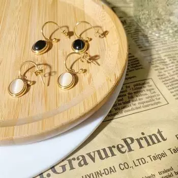 Французские ретро-овальные серьги с черным агатом и камнем «кошачий глаз» для женщин. Легкие, роскошные и роскошные, изысканные, маленькие и уникальные круглые серьги.