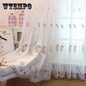 Французские роскошные бархатные тканевые шторы для спальни, тюль с цветочной вышивкой для гостиной, балдахин для виллы, украшение дома на заказ 150*270CM 1PCS