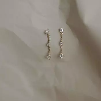 Французские серьги-гвоздики из стерлингового серебра 925 с овальным цирконием и кисточкой, женские благородные элегантные ювелирные изделия для свадебного подарка золотой