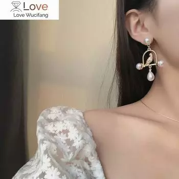 Французские серьги-клипсы Palace Bird In Cage без пирсинга, винтажные серьги-клипсы в стиле барокко с имитацией жемчуга в виде птицы