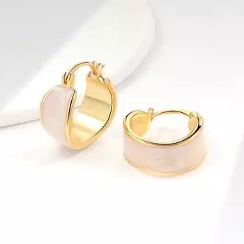 Французские серьги-пряжки в стиле Хелберн с эмалью и глазурью, женские простые, с медным покрытием, 18-каратное золото, легкие, роскошные, дизайнерские серьги золотой