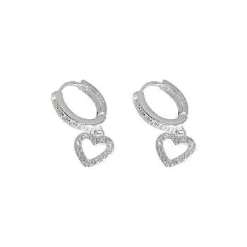 Французские серьги-вкладыши Love для женщин, инкрустированные бриллиантами, простые нежные серьги в стиле ретро