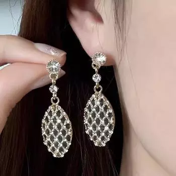 Французские серьги высшего качества, женские универсальные серьги-капли из циркония и бриллиантов, легкие роскошные персонализированные серьги в стиле темперамент.