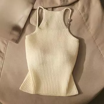 Французские сексуальные милые трикотажные топы на подтяжках женские летние шикарные облегающие топы с открытыми плечами женские новые дизайнерские модные эстетичные однотонные топы S чёрный