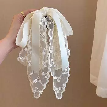 Французские шифоновые заколки для волос с бантом, корейские заколки-банты, заколки-невидимки, заколки для волос для девочек, аксессуары для волос для хвостика, украшение, подарок янтарь