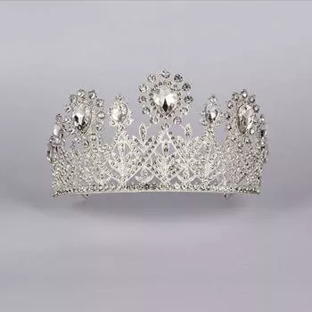 Французские свадебные аксессуары Корона повязка на голову Роскошные сплавы Кристалл аксессуары Свадебный головной убор Корона серебряный