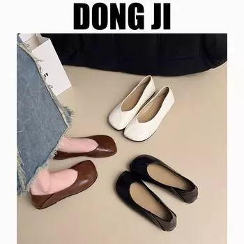 Французские туфли-бини на толстом каблуке, женские, новинка 2025 года, туфли Мэри Джейн на мягкой подошве и низком каблуке, детские туфли 35 чёрный