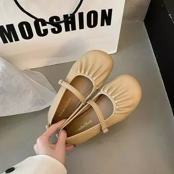 Французские туфли Мэри Джейн с мягкой подошвой для женщин, весенние и летние новые балетки для беременных женщин, нескользящие одинарные туфли с мягкой подошвой 35