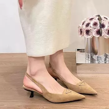 Французские туфли-мешки на низком каблуке, туфли-феи, весна 2025, новые фиолетовые, с острым носком, маленькие ароматные одинарные туфли 35 светло-синий