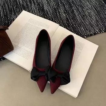 Французские туфли на плоской подошве, маленькие ароматные одинарные туфли, женские, новинка 2024 года, осенне-зимние, вечерние, нежные туфли, туфли Doudou на мягкой подошве 35 серый