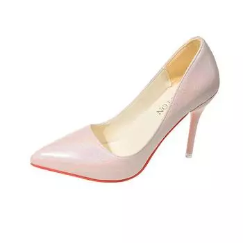 Французские туфли на высоком каблуке женские с острым носком модные туфли осень 2024 новые туфли большого размера в стиле феи 35 белый