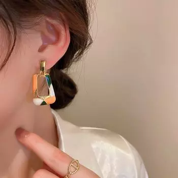 Французские украшения для вечеринок Геометрия масляные капли женские серьги корейский стиль серьги-подвески висячие A