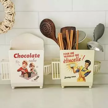 Французские винтажные полки для хранения столовой посуды, бытовые кухонные держатели, многофункциональная настенная корзина для слива, набор палочек для еды