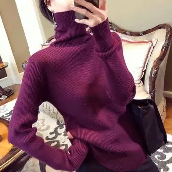 Французские винтажные водолазки свитера женские осень зима однотонные повседневные тонкие пуловеры корейская мода длинные рукава трикотажная основа нижняя одежда S зелёный