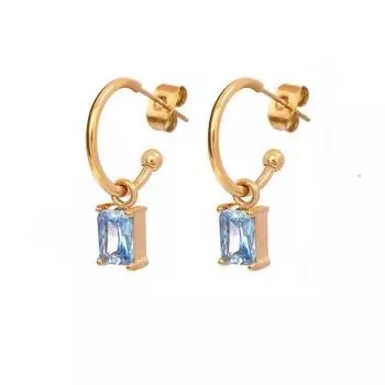 Французские высококачественные серьги для женщин, легкие роскошные квадратные серьги-подвески из циркония в форме буквы С, модные и универсальные серьги в том же стиле