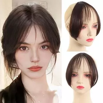 Французский 3D парик с челкой на лбу, женский синтетический парик с челкой, пушистый, легкий и бесследный, подходит для всех стилей