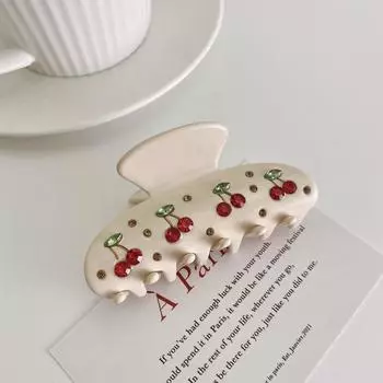 Французский ацетатный вишневый зажим для акулы, женский симпатичный стразовый большой коготь для волос, заколки для волос для женщин, головные уборы, аксессуары для волос абрикосовый