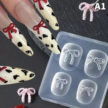 Французский бант силиконовые формы для нейл-шармов, форма для стемпинга для нейл-арта, украшения для ногтей, аксессуары для ногтей, сделай сам A1