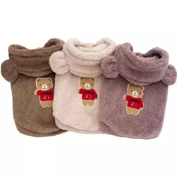 Французский бульдог Одежда для домашних животных Зимний костюм для собак Мягкая фланелевая одежда для щенков Пальто для собак Одежда для собак с медвежьими ушками Товары для животных S