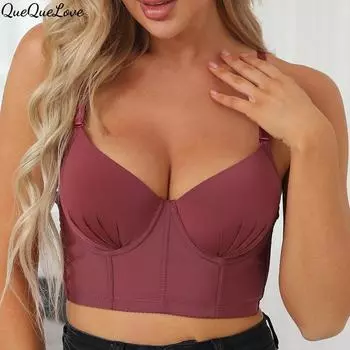 Французский бюстгальтер большого размера Нижнее белье C Cup Push-up Тонкий бюстгальтер с косточками Бюстгальтер с втягиванием груди Противоскользящий верх 70C