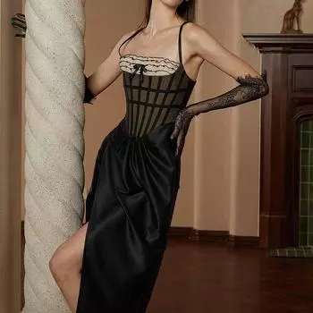 Французский бюстгальтер fishbone платье структура ниша премиум грибок край XS