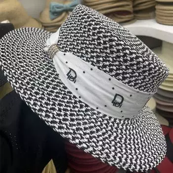 Французский цветок плоский верх новая соломенная шляпа женская солнцезащитная летняя соломенная плетеная шляпа с плоским краем церемония путешествия отпуск приморский пляж солнцезащитная шляпа белый