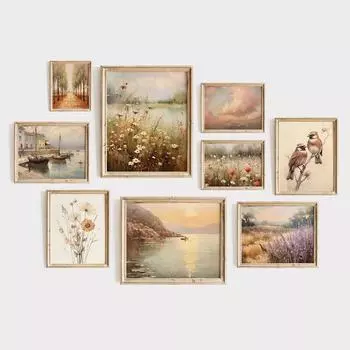 Французский деревенский пейзажный постер, винтажный фермерский дом, художественный принт, красочная картина на холсте, эстетическая настенная картина, декор для гостиной 21x30cm No Framed