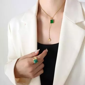 Французский дизайн ниши, застежка-подтяжка, свободная регулировка, кисточка, круглый бренд, квадратный, инкрустированный кристаллами кулон, аксессуары для ожерелья