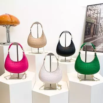 Французский дизайн персонализированная ретро сумка-полумесяц 2024 новая корейская версия модная сумка нишевая универсальная женская сумка чёрный