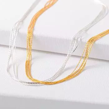 Французский дизайнер-минималист, очень тонкая многослойная серебряная проволока, золотая нить, змеиная цепочка, сложенная вместе со съемным ожерельем, цепочка на ключицу