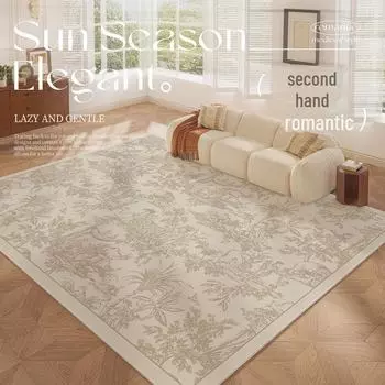 Французский грязеотталкивающий, простой в уходе бархатный ковер для гостиной или спальни — большой, водонепроницаемый коврик для дивана и журнального столика 120x160cm - Non-slip velvet