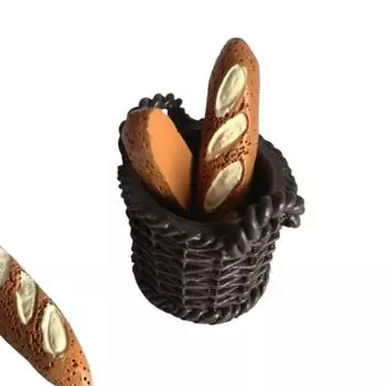 Французский хлеб Выпечка Креативная игрушка Миниатюрная сцена Украшение кофейни Фотореквизит Миниатюрный подарок из смолы коричневый