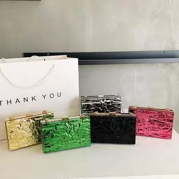 Французский иностранный стиль ромб маленькая квадратная сумка ощущение ужина популярная сумка-мессенджер через плечо сумка для ужина с зажимом серебряный