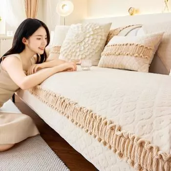 Французский кремовый стиль, диванная подушка, новый универсальный кожаный чехол на четыре сезона, плюшевый утолщенный чехол для подушки сиденья, тканевая салфетка 70*70