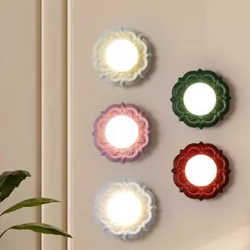 Французский кремовый светодиодный настенный светильник для гостиной, средний, старинный резной цветок, настенный светильник для прохода, прихожей, балкона, детской спальни, прикроватной тумбочки