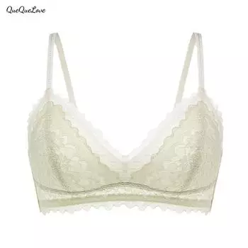 Французский кружевной бюстгальтер с треугольными чашками для девочек, без следов, женский тонкий сексуальный бюстгальтер на косточках из французского кружева S шампанского