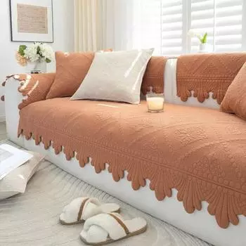 Французский кружевной диван-полотенце наволочка пыленепроницаемый чехол для дивана для гостиной подушка для дивана из чистого хлопка универсальна круглый год 70x70cm 1pcs