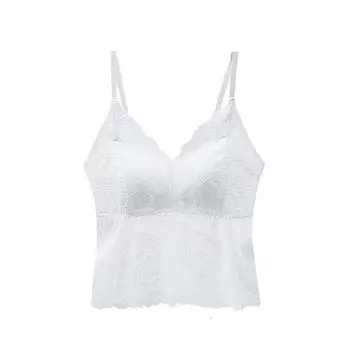 Французский кружевной камзол, женский бюстгальтер, черное сексуальное кружево сзади внутри и снаружи, лето M белый