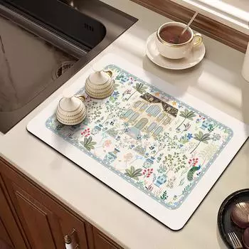 Французский кухонный коврик Camont с мягким диатомовым грязевым дренажем, быстросохнущий впитывающий коврик для столешницы, коврик для кофемашины, настольный коврик для чая 30*40CM