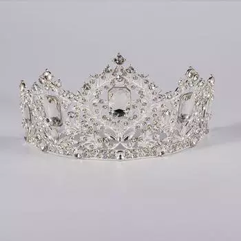 Французский квадратный хрустальный сплав свадебные украшения для подружек невесты обруч для волос роскошная корона свадебная корона серебряный