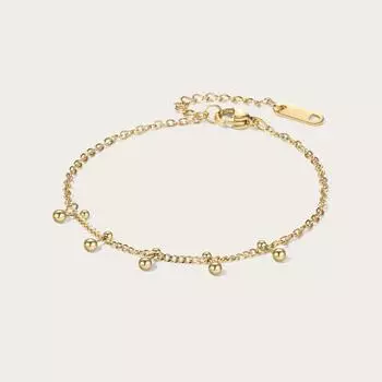 Французский многослойный тонкий браслет из нержавеющей стали, винтажный кулон Mangxing, позолоченный браслет из титановой стали с ручным бисером